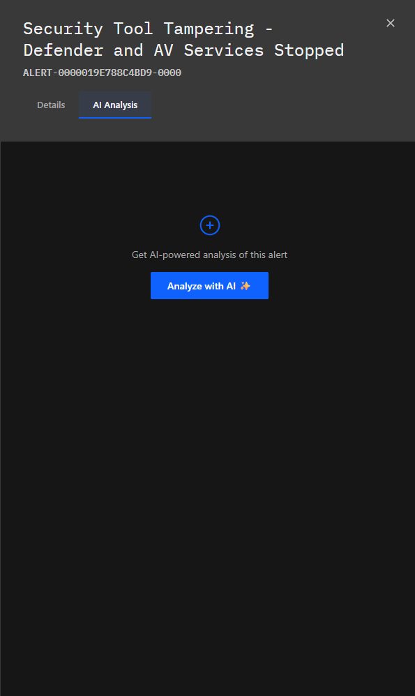Analyze with AI button